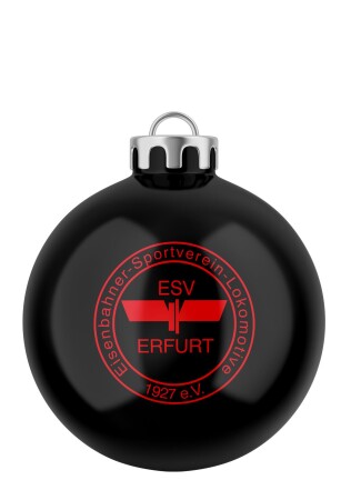 Weihnachtsbaumkugel | glanz schwarz | Logo | ESV...
