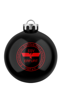 Weihnachtsbaumkugel | glanz schwarz | Logo | ESV Lokomotive Erfurt 1927 e.V.