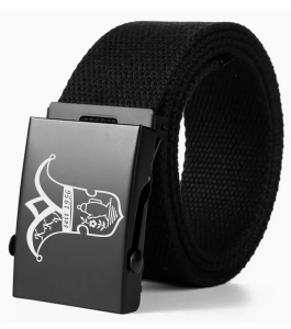 Gürtel | Stoff | Metallschließe | schwarz | Logo | Kannawurfer Karnevalverein e.V.