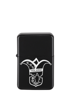 Feuerzeug | Benzin | matt schwarz | nachfüllbar | Logo | Kannawurfer Karnevalverein e.V.