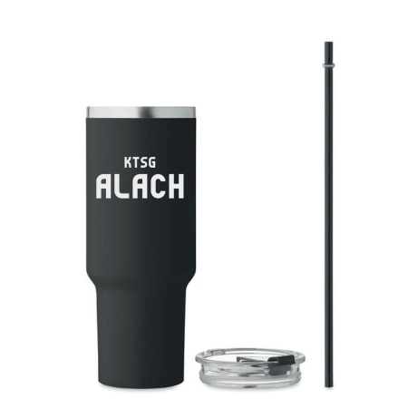 Trinkbecher mit Henkel | 1,2 L schwarz | Edelstahl | KTSG...