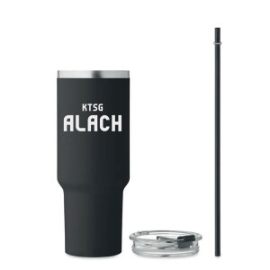 Trinkbecher mit Henkel | 1,2 L schwarz | Edelstahl | KTSG Alach e.V.