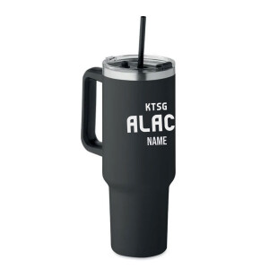 Trinkbecher mit Henkel | 1,2 L schwarz | Edelstahl | KTSG Alach e.V.