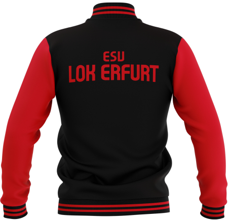 College Sweatjacke | Kinder/Herren | schwarz-rot | ESV Lokomotive Erfurt 1927 e.V.