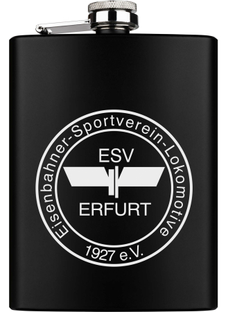 Flachmann | schwarz | Logo | ESV Lokomotive Erfurt 1927 e.V.