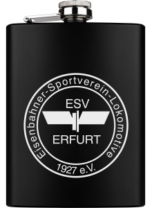 Flachmann | schwarz | Logo | ESV Lokomotive Erfurt 1927 e.V.