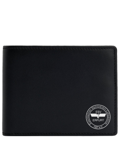 Ledergeldbörse schwarz quer | dezent | ESV Lokomotive Erfurt 1927 e.V.