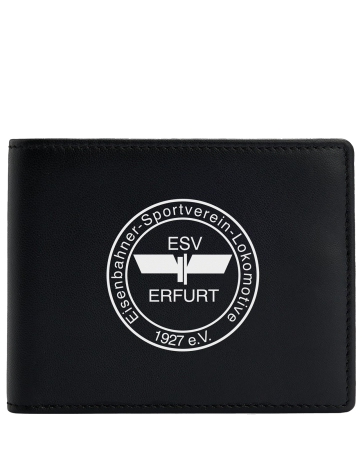 Ledergeldbörse schwarz quer | Logo groß | ESV...