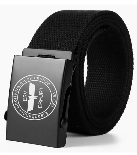 Gürtel | Stoff | Metallschließe | schwarz | Logo | ESV Lokomotive Erfurt e.V.