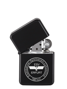 Feuerzeug | Benzin | matt schwarz | nachfüllbar | Logo | ESV Lokomotive Erfurt e.V.