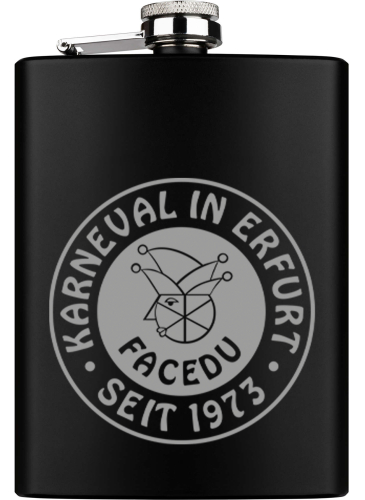 Flachmann | schwarz | Logo | KV Facedu e.V.