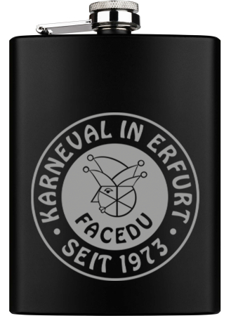 Flachmann | schwarz | Logo | KV Facedu e.V.