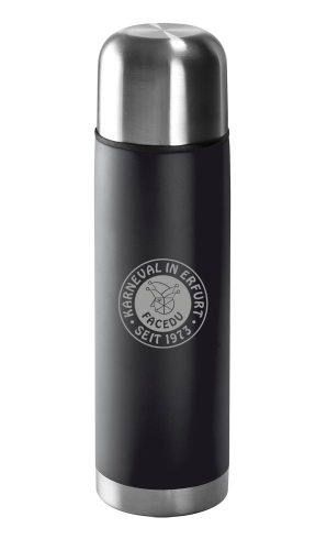 Isolierflasche Logo | Edelstahl | matt | schwarz | 500ml | KV Facedu e.V.