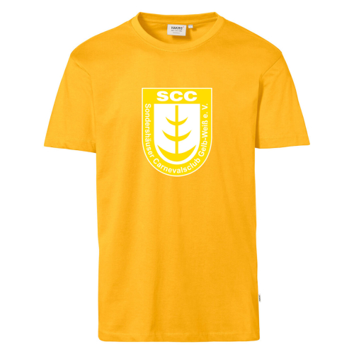 T-Shirt für Herren | Hakro Classic | gelb, Logo groß | SCC Gelb-Weiß Stockhausen e.V.