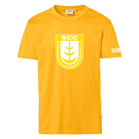 T-Shirt für Herren | Hakro Classic | gelb, Logo groß | SCC Gelb-Weiß Stockhausen e.V.