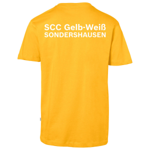 T-Shirt für Herren | Hakro Classic | gelb, Logo groß | SCC Gelb-Weiß Stockhausen e.V.