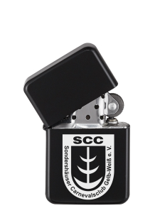 Feuerzeug | Benzin | matt schwarz | nachfüllbar | Logo | SCC Gelb-Weiß Stockhausen e.V.