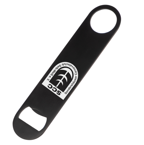Flaschenöffner | XXL | Edelstahl | matt schwarz |  Logo | SCC Gelb-Weiß Stockhausen e.V.