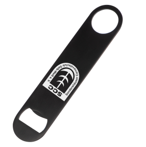 Flaschenöffner | XXL | Edelstahl | matt schwarz |  Logo | SCC Gelb-Weiß Stockhausen e.V.