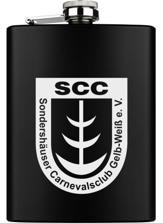 Flachmann | schwarz | Logo | SCC Gelb-Weiß...