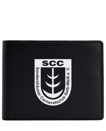 Ledergeldbörse schwarz quer | Logo groß | SCC...