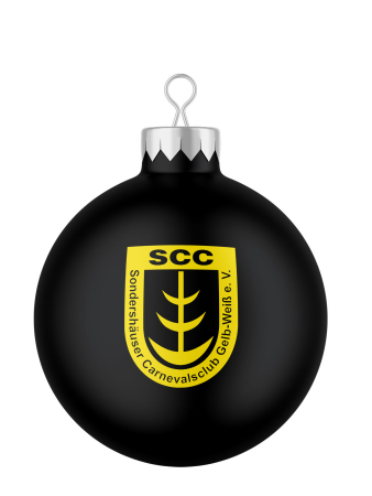 Weihnachtsbaumkugel | matt schwarz | Logo | SCC...
