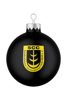Weihnachtsbaumkugel | matt schwarz | Logo | SCC Gelb-Weiß Stockhausen e.V.