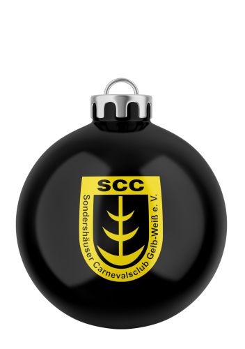 Weihnachtsbaumkugel | glanz schwarz | Logo | SCC Gelb-Weiß Stockhausen e.V.