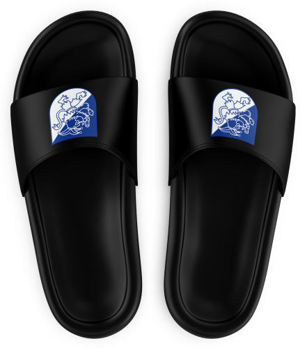 Badeschuhe | Logo | schwarz | Bebraer Carnevalsverein Blau-Weiß Beberanien e.V.