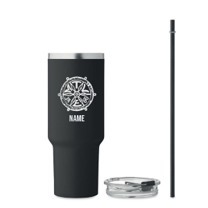 Trinkbecher mit Henkel | 1,2 L schwarz | Edelstahl | MTV 1860 Erfurt