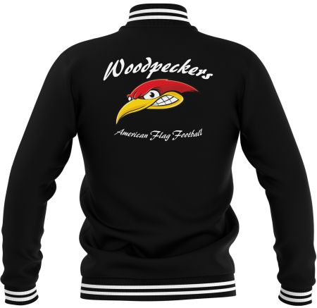 College Sweatjacke | Kinder/Herren | schwarz-weiß | Woodpeckers e.V.