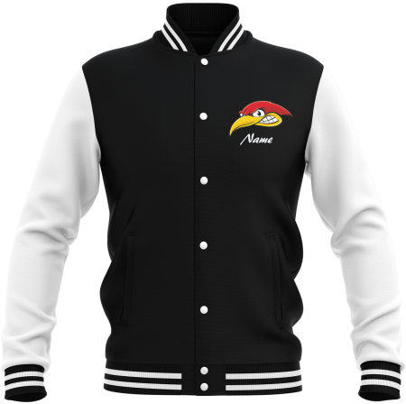 College Sweatjacke | Kinder/Herren | schwarz-weiß | Woodpeckers e.V.