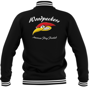 College Sweatjacke | Kinder/Herren | schwarz-weiß | Woodpeckers e.V.