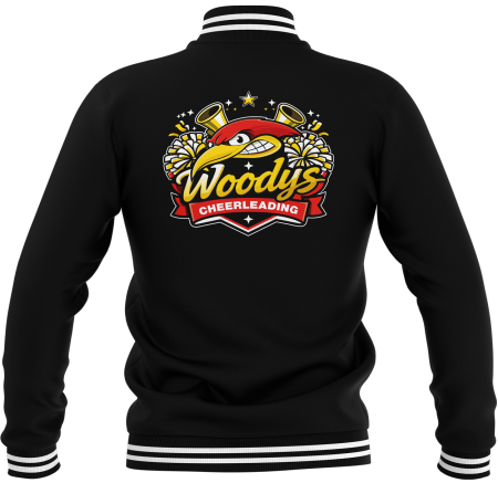 College Sweatjacke Woodys | Kinder/Herren | schwarz-weiß | Woodpeckers e.V.