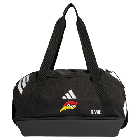 Sporttasche mit Bodenfach | adidas Tiro duffle bag | schwarz | Woodpeckers e.V.