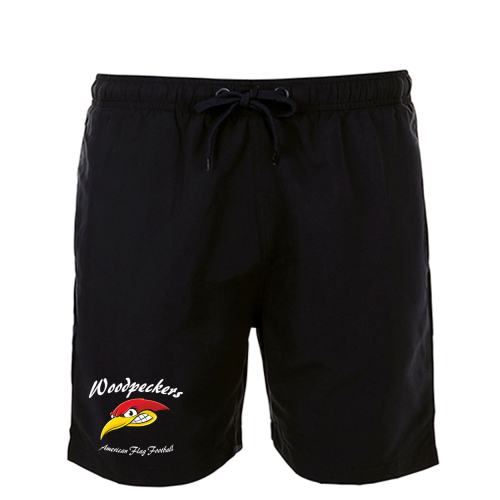 Badehose für Herren schwarz | Logo komplett | Woodpeckers e.V.