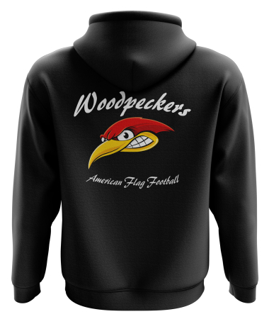 Hoodie Unisex/Kinder | Build your Brand | Logo denzent | schwarz | Woodpeckers e.V.