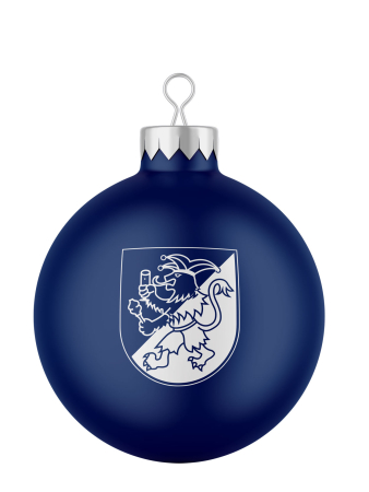Weihnachtsbaumkugel | matt blau | Logo | Bebraer...