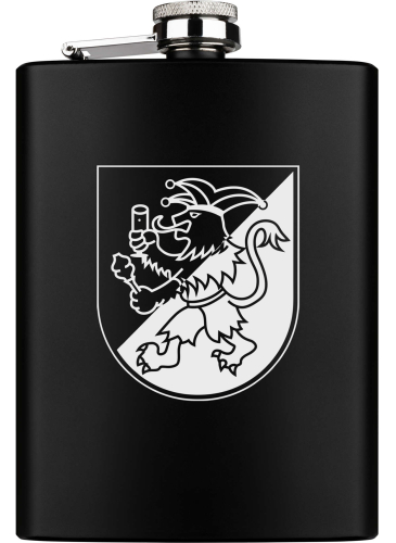 Flachmann | schwarz | Logo | Bebraer Carnevalsverein Blau-Weiß Beberanien e.V.