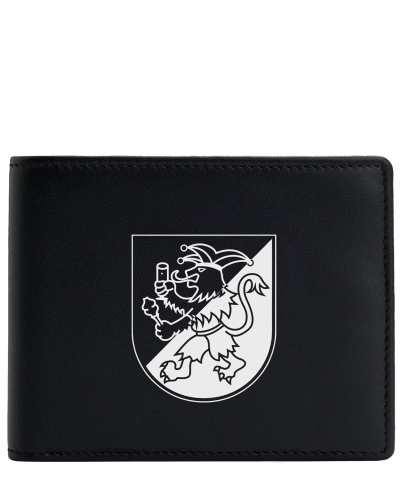 Ledergeldbörse schwarz quer | Logo groß | Bebraer Carnevalsverein Blau-Weiß Beberanien e.V.