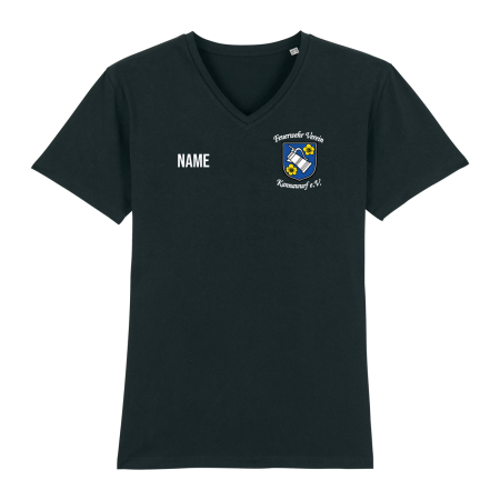 T-Shirt mit V-Ausschnitt | Herren | Stanley Stella Presenter | schwarz | Feuerwehr Verein Kannawurf e.V.