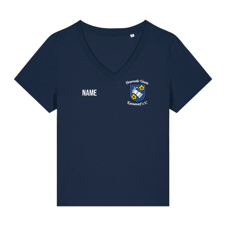 T-Shirt mit V-Ausschnitt | Damen | Stanley Stella Isla | navy | Feuerwehr Verein Kannawurf e.V.