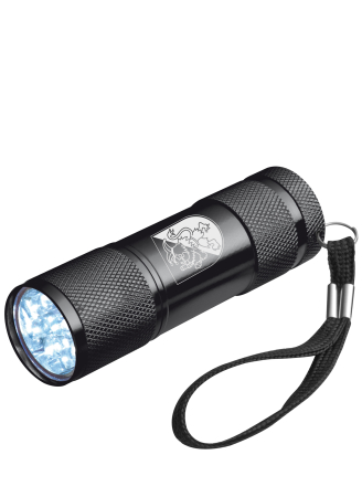 LED Taschenlampe | Aluminium | schwarz | Logo | Bebraer...