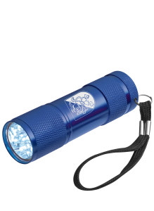 LED Taschenlampe | Aluminium | blau | Logo | Bebraer Carnevalsverein Blau-Weiß Beberanien e.V.