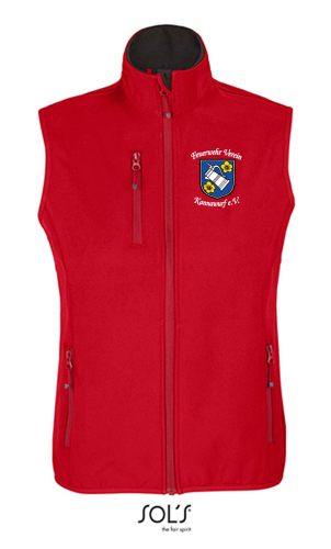 Softshellweste für Damen | Sols rot | Feuerwehr Verein Kannawurf e.V.