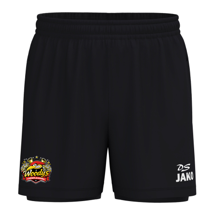 2-in-1 Short | JAKO One | Herren | schwarz | Woodpeckers...