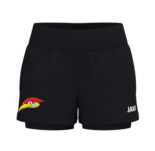 2-in-1 Short | JAKO One | Damen | schwarz | Woodpeckers e.V.