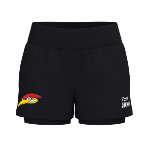 2-in-1 Short | JAKO One | Damen | schwarz | Woodpeckers e.V.