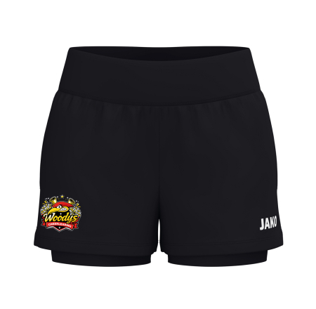 2-in-1 Short | JAKO One | Damen | schwarz | Woodpeckers...