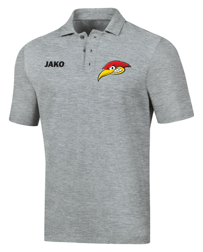 Polo | Kinder/Damen|Herren | JAKO Base | hellgrau melliert | Woodpeckers e.V.